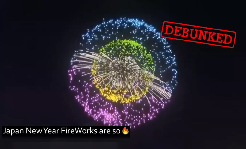 Some suposed fireworks shows on New Year's Eve are actually fake videos.